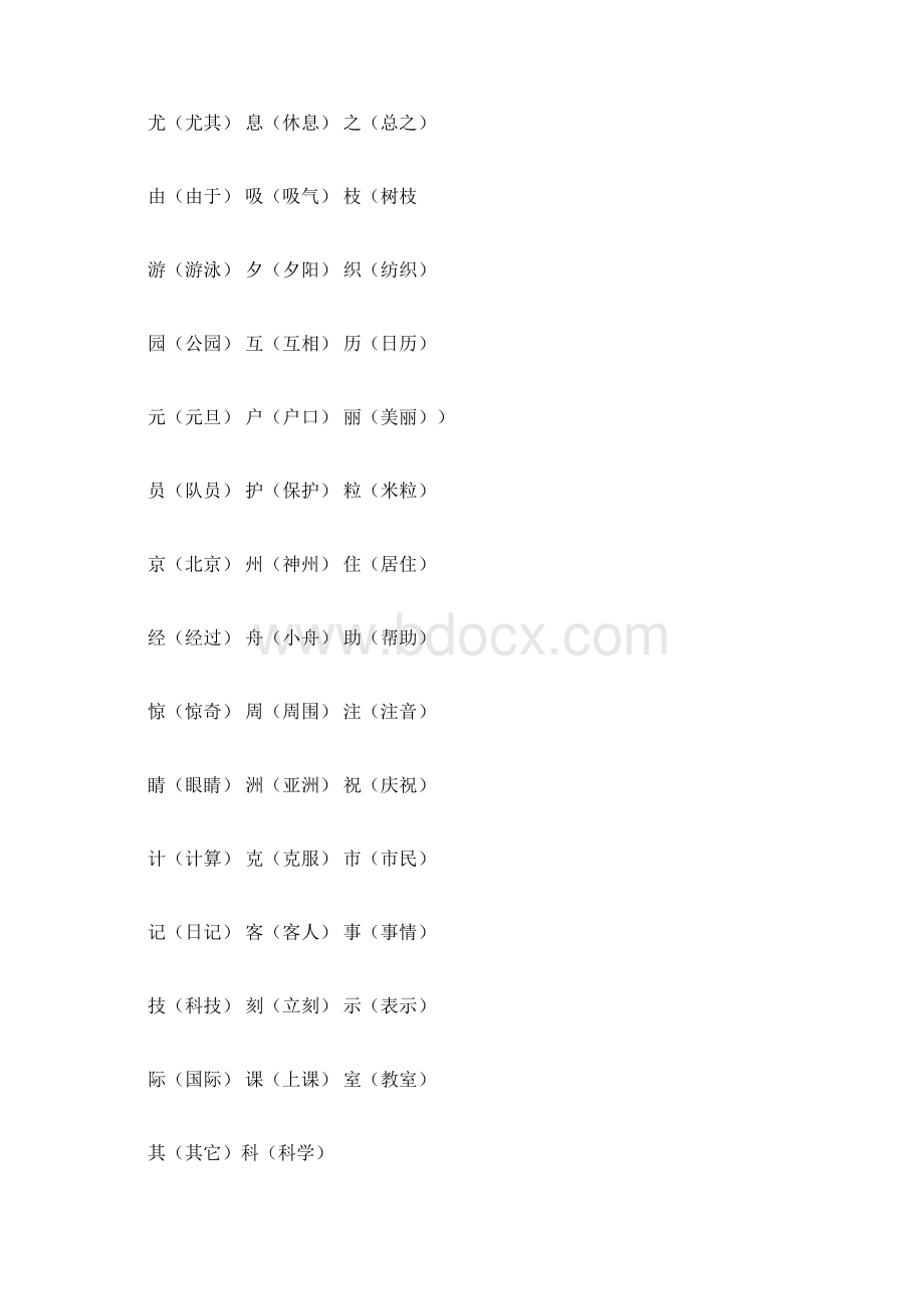 小学二年级语文上册同音字形近字多音字归类复习.docx_第3页