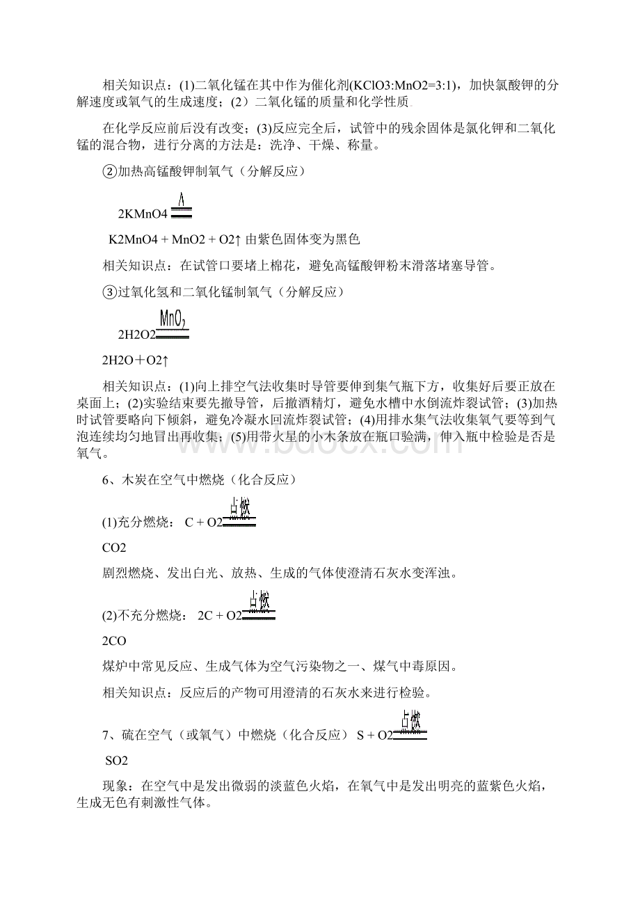 初中九年级化学方程式总结中考专题整理.docx_第2页