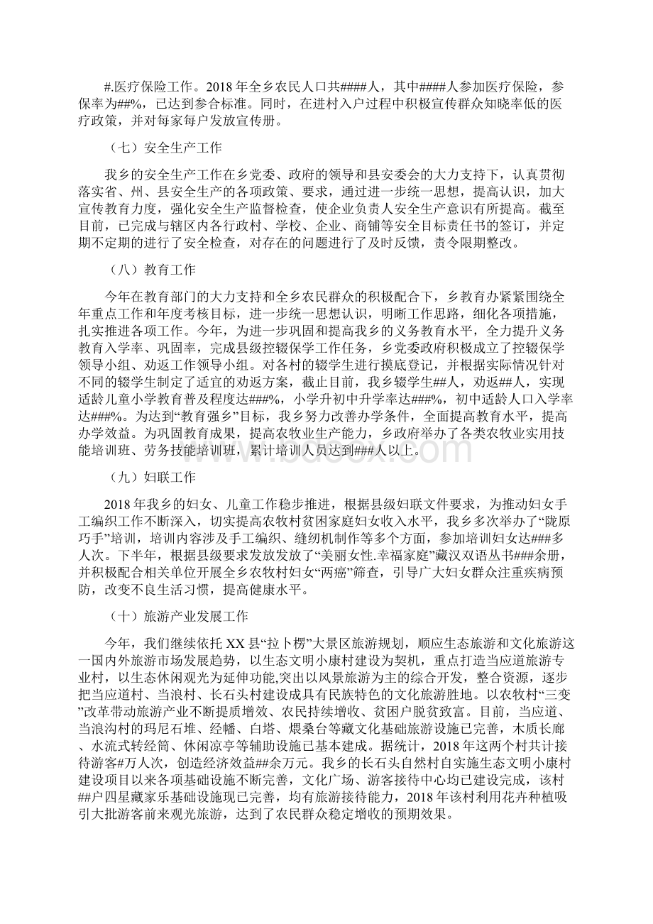 乡镇工作总结及工作计划文档格式.docx_第3页