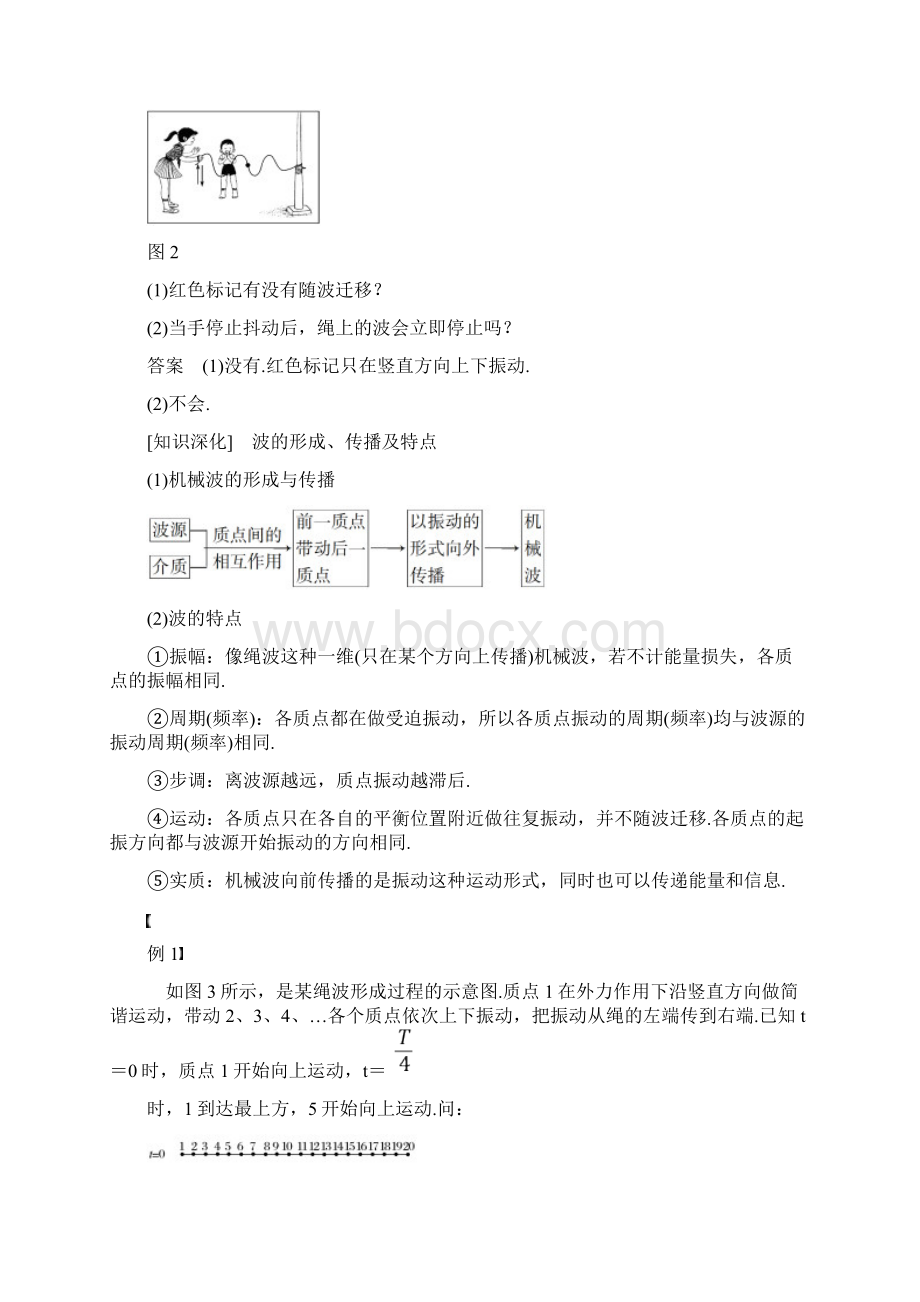 新人教版新版高中物理 第二章 机械波 1 机械波的形成和传播学案 教科版选修34提分必备Word格式.docx_第3页