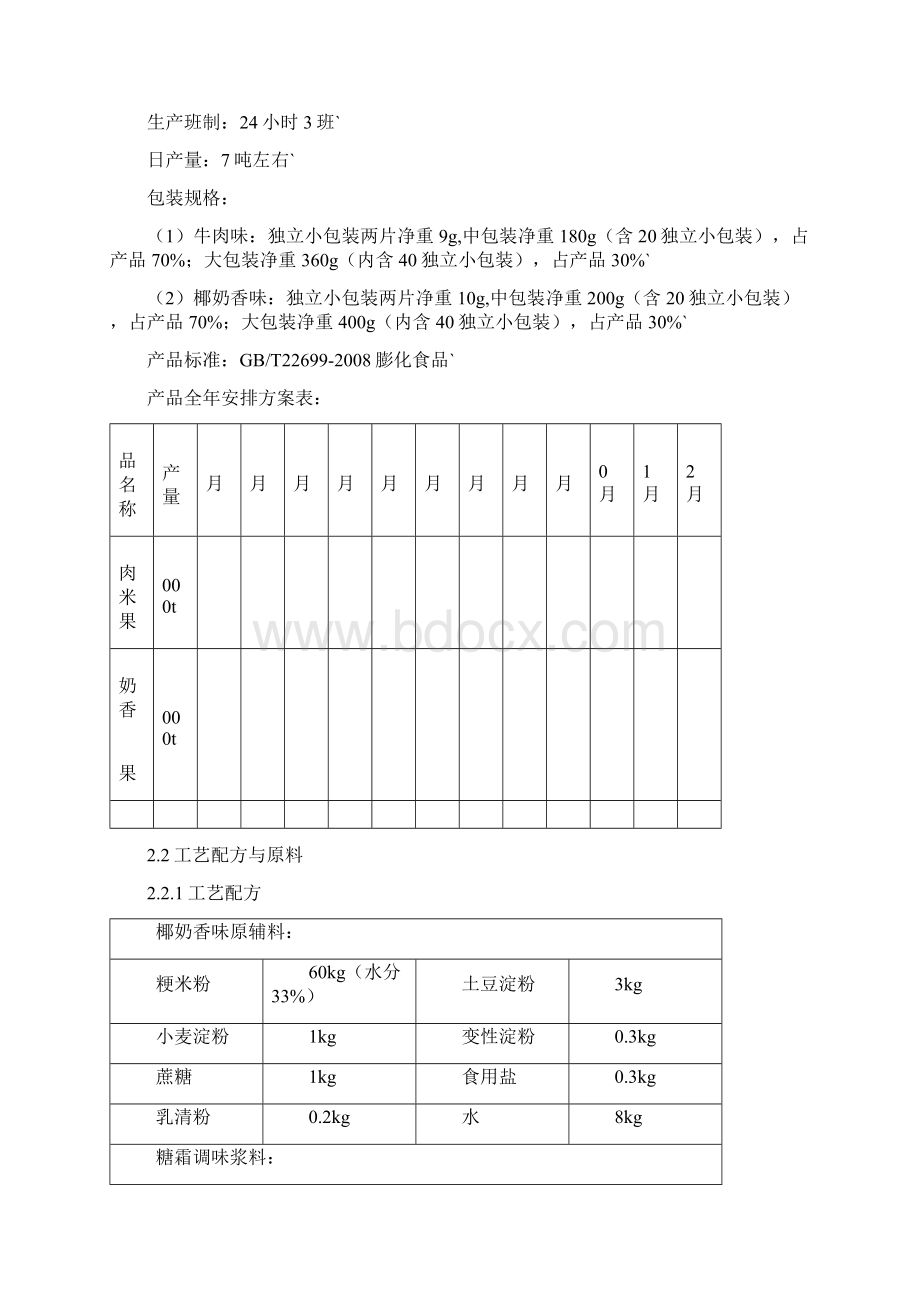 年生产吨膨化米果生产工艺设计实现项目可行性方案文档格式.docx_第3页