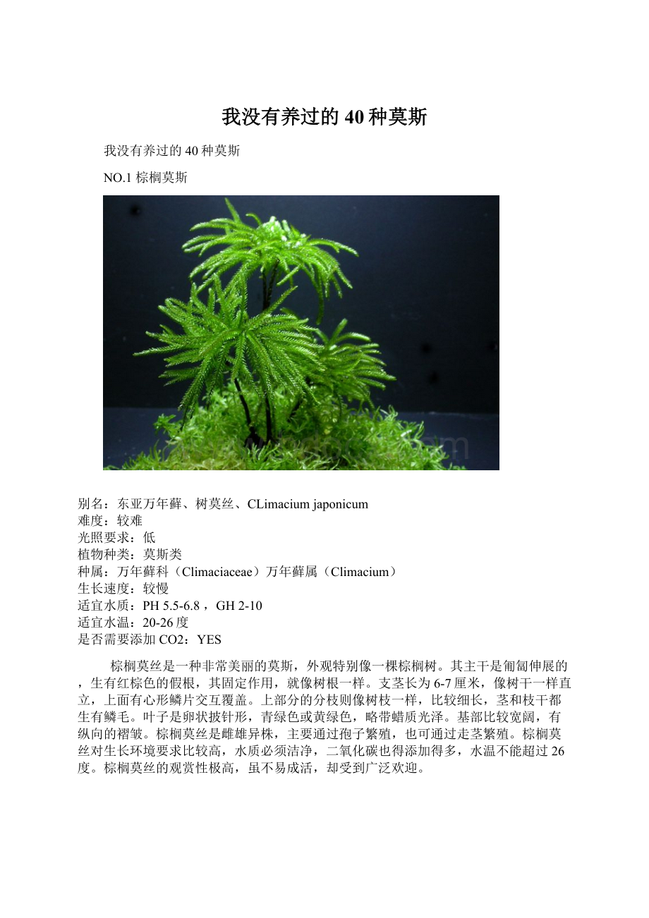 我没有养过的40种莫斯Word下载.docx