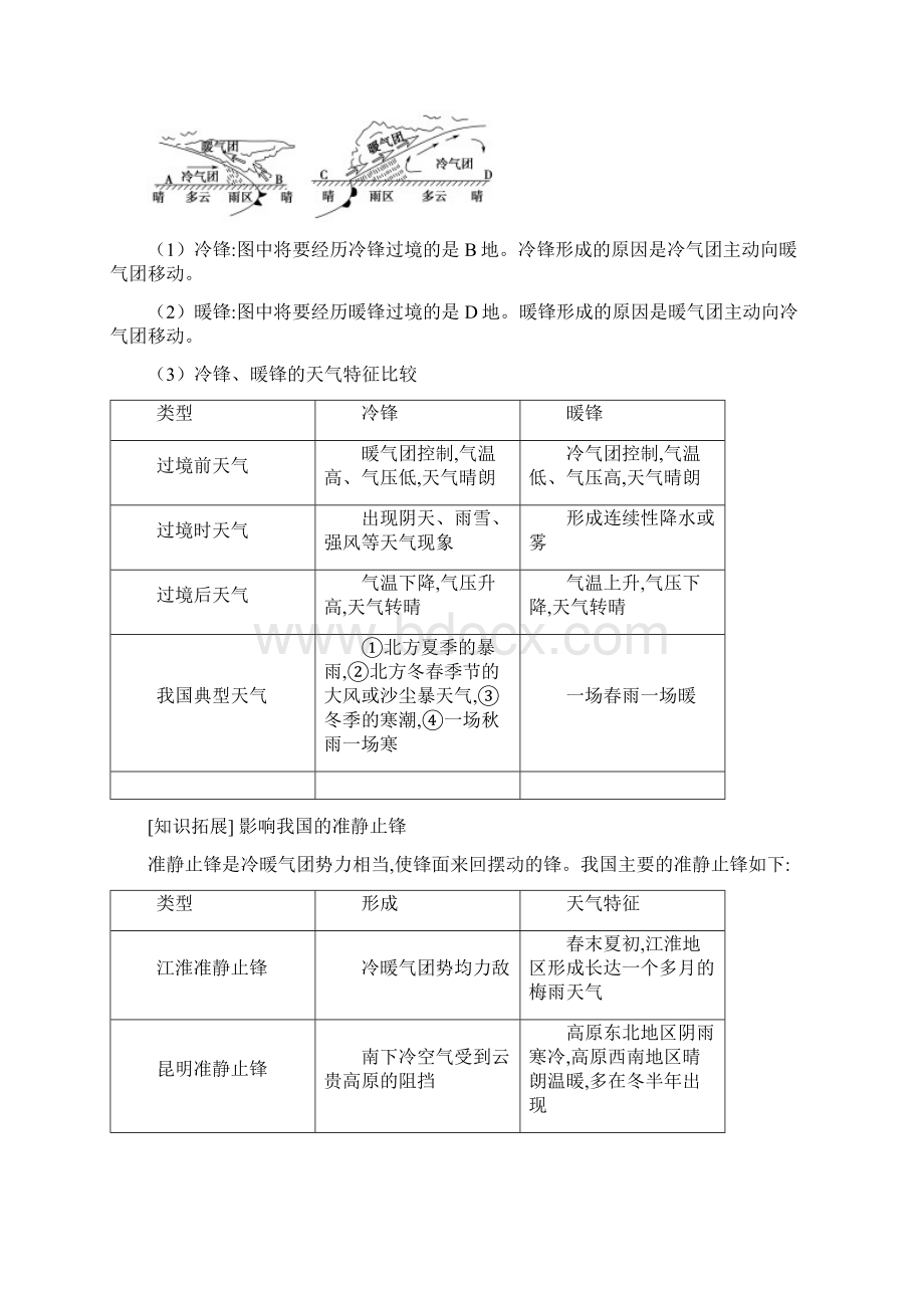 高届高级高三地理一轮复习学案第1部分第2章第3讲常见的天气系统.docx_第2页