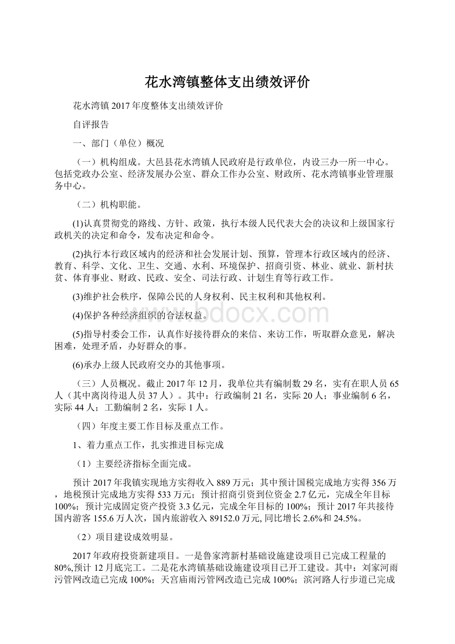 花水湾镇整体支出绩效评价.docx_第1页