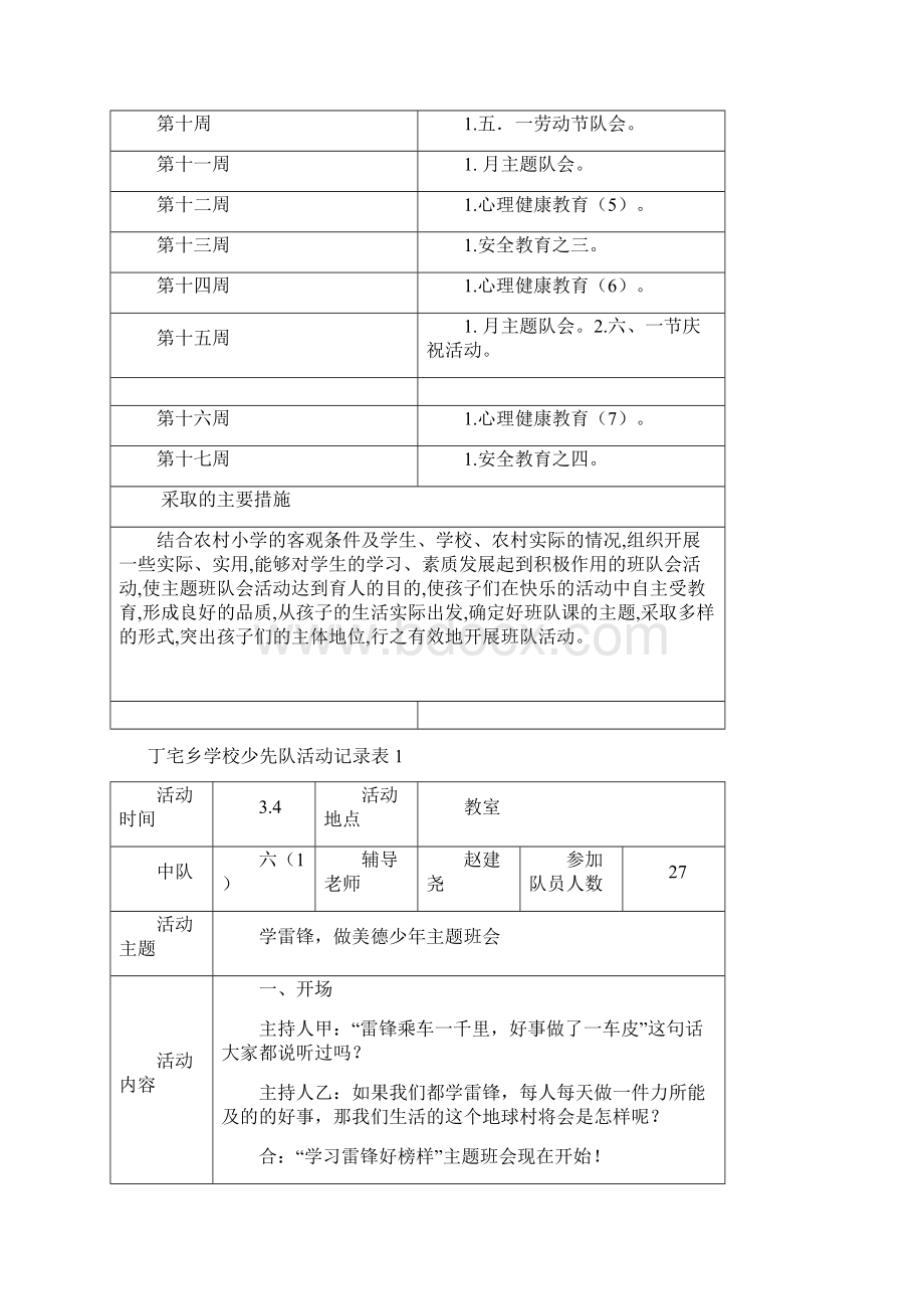 少先队活动计划表及记录表样表文档格式.docx_第2页