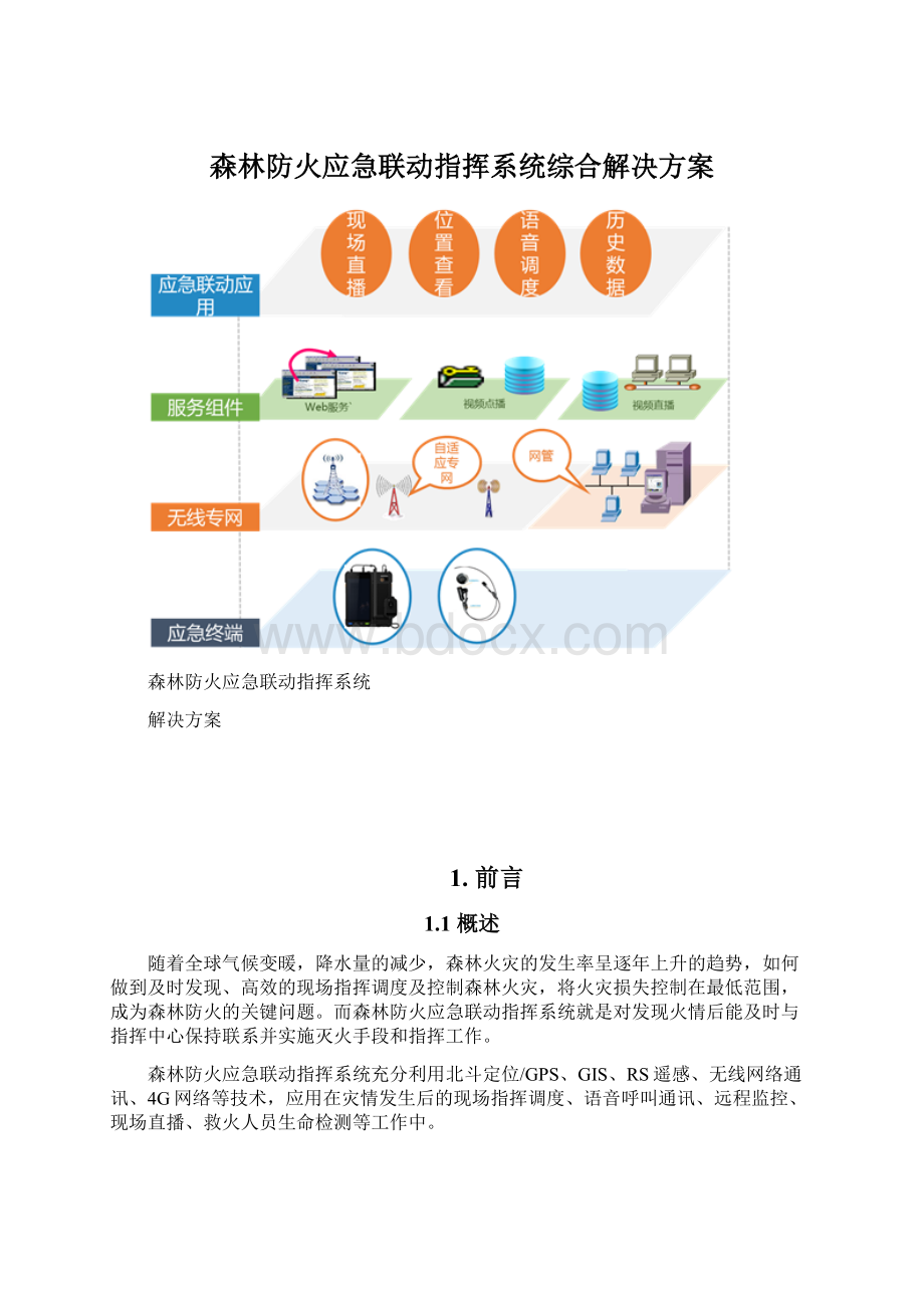 森林防火应急联动指挥系统综合解决方案Word格式文档下载.docx