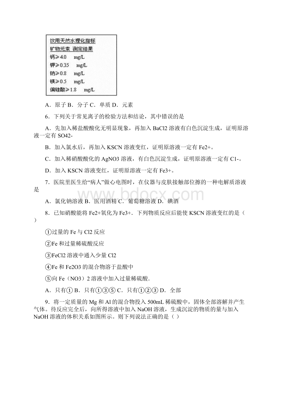 化学3份合集四川省攀枝花市学年化学高一上期末达标测试模拟试题.docx_第2页