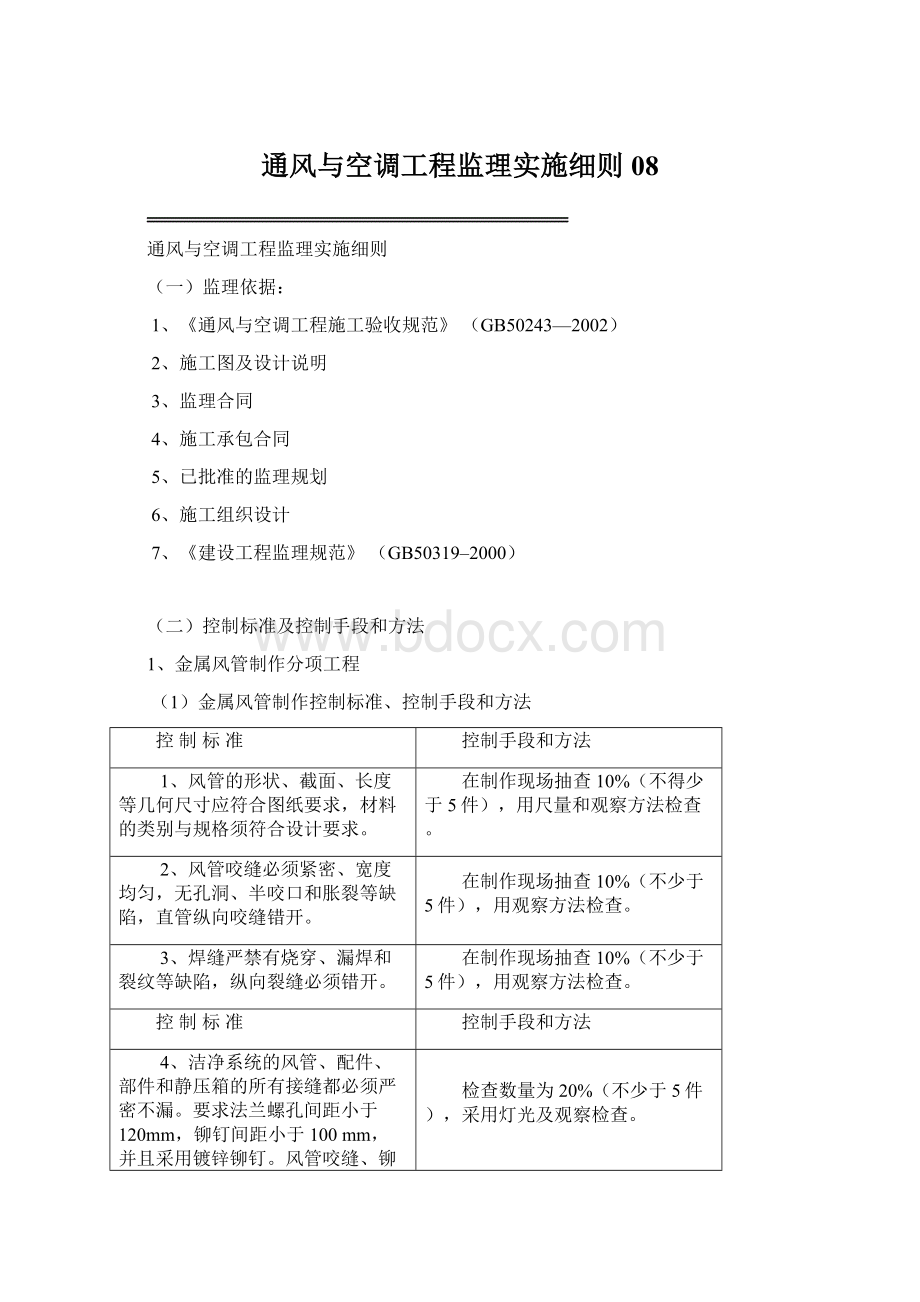 通风与空调工程监理实施细则08.docx