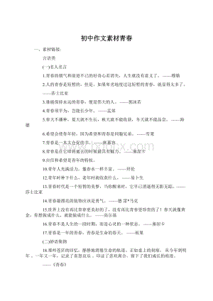 初中作文素材青春Word格式文档下载.docx