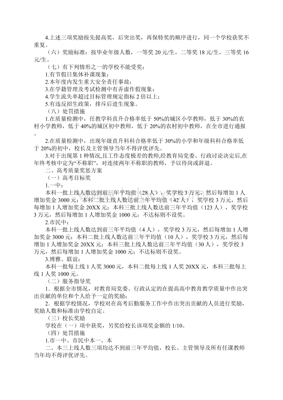 中小学教育教学质量评价奖惩方案Word下载.docx_第2页