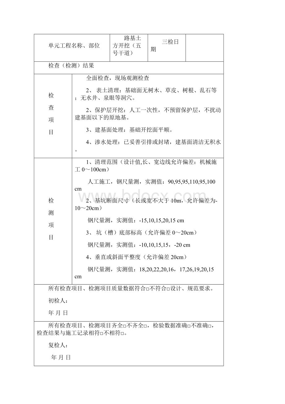 道路工程三检表格文档格式.docx_第3页