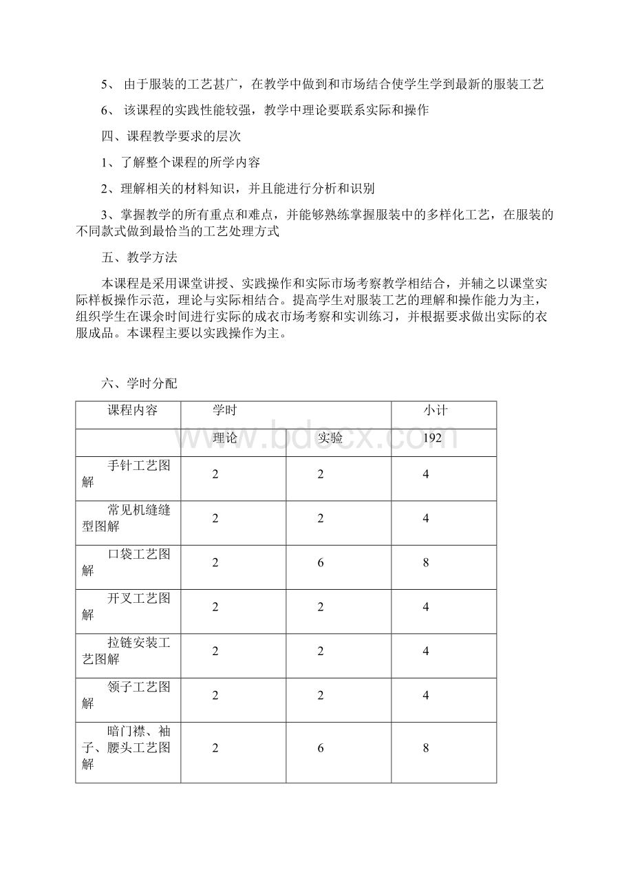 服装工艺教学大纲课件资料.docx_第2页