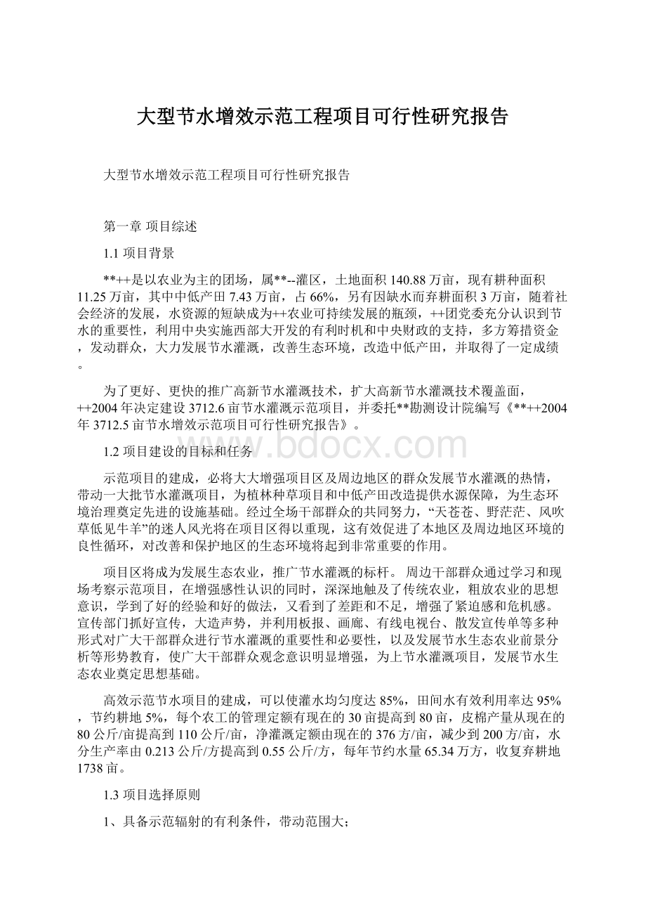 大型节水增效示范工程项目可行性研究报告.docx