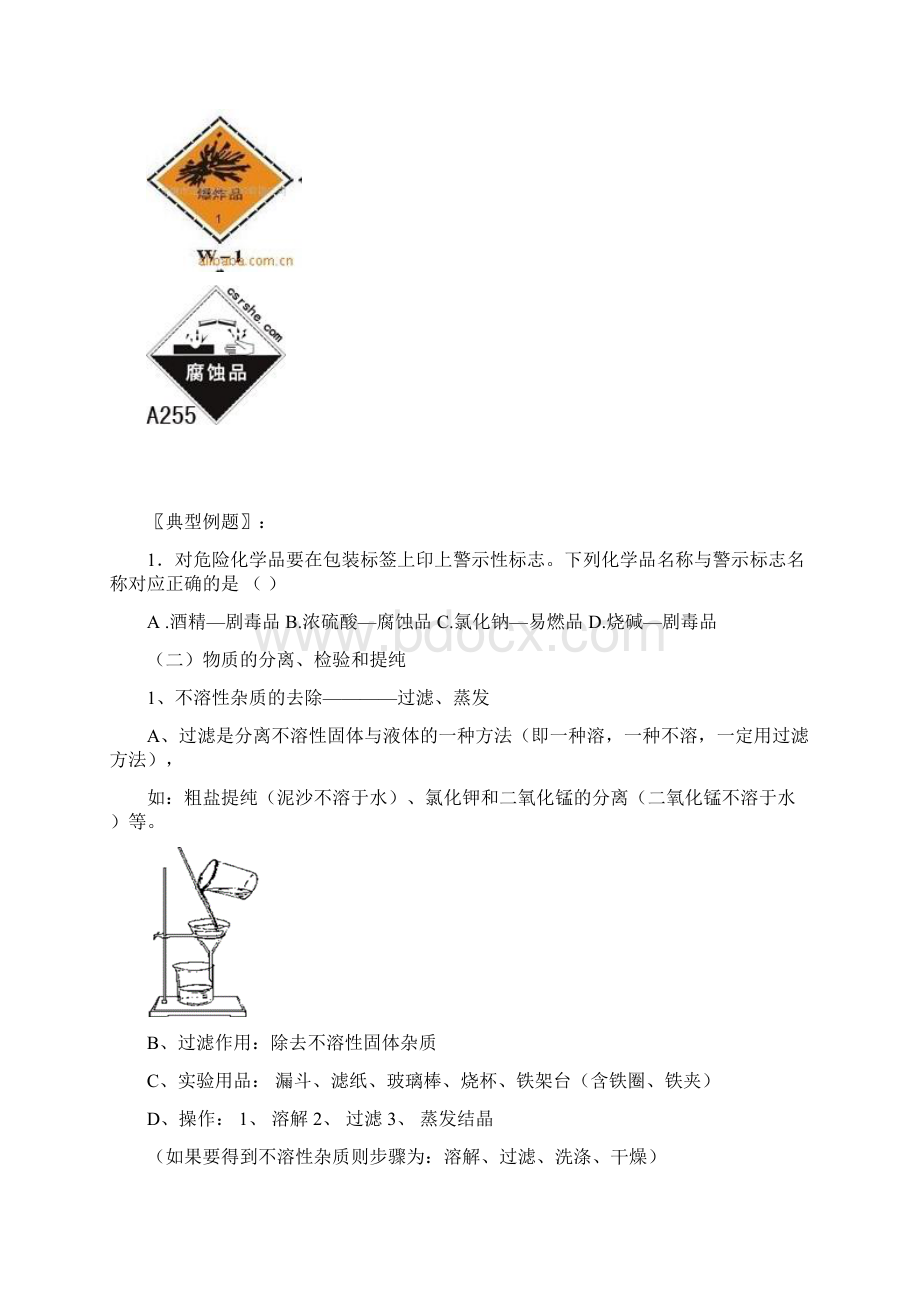 人教版高中化学会考专题1化学实验基本方法学案.docx_第3页