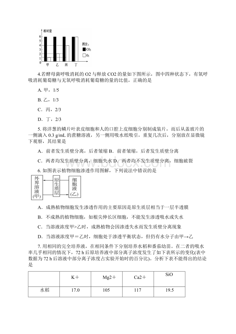 高一理综月考试题文档格式.docx_第2页