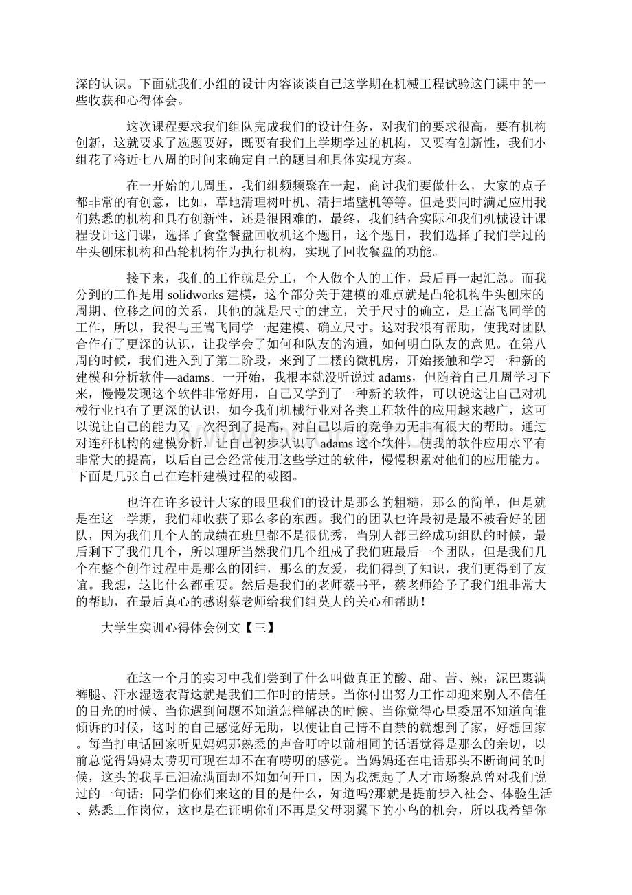 大学生实训心得体会例文五篇Word文档下载推荐.docx_第3页