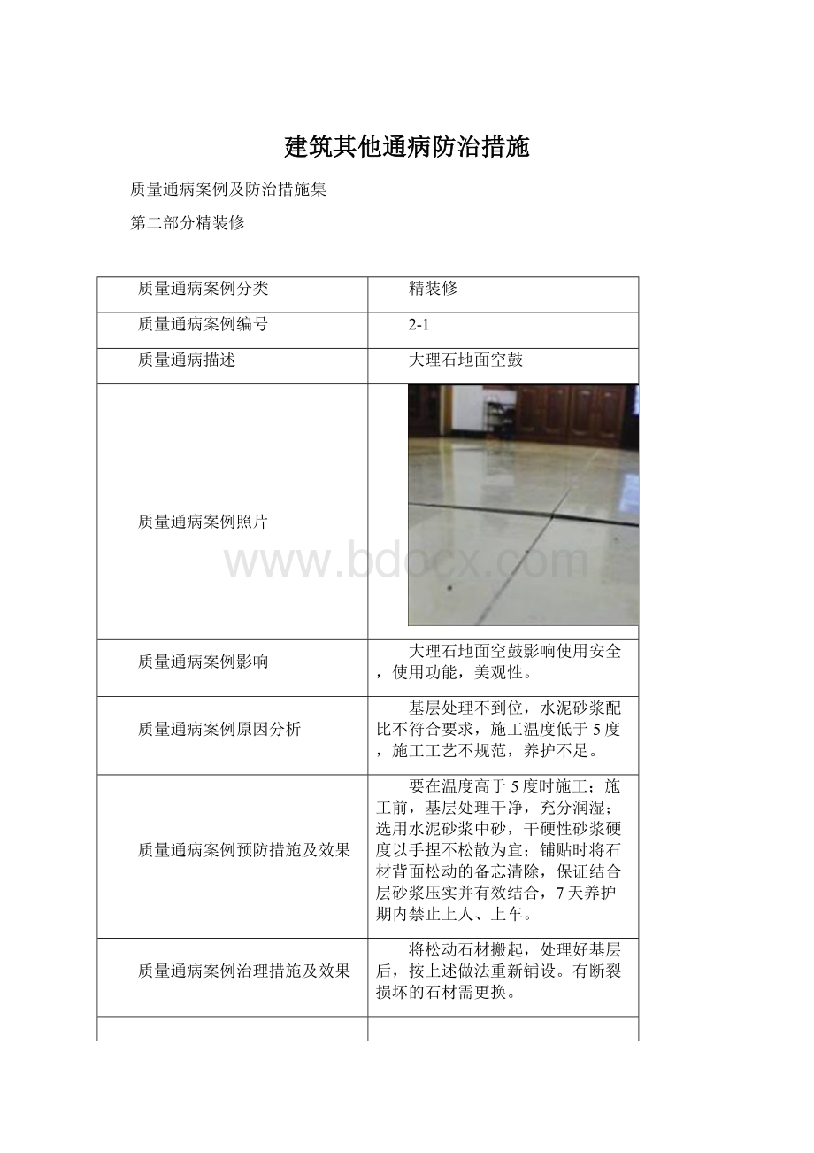 建筑其他通病防治措施Word格式.docx