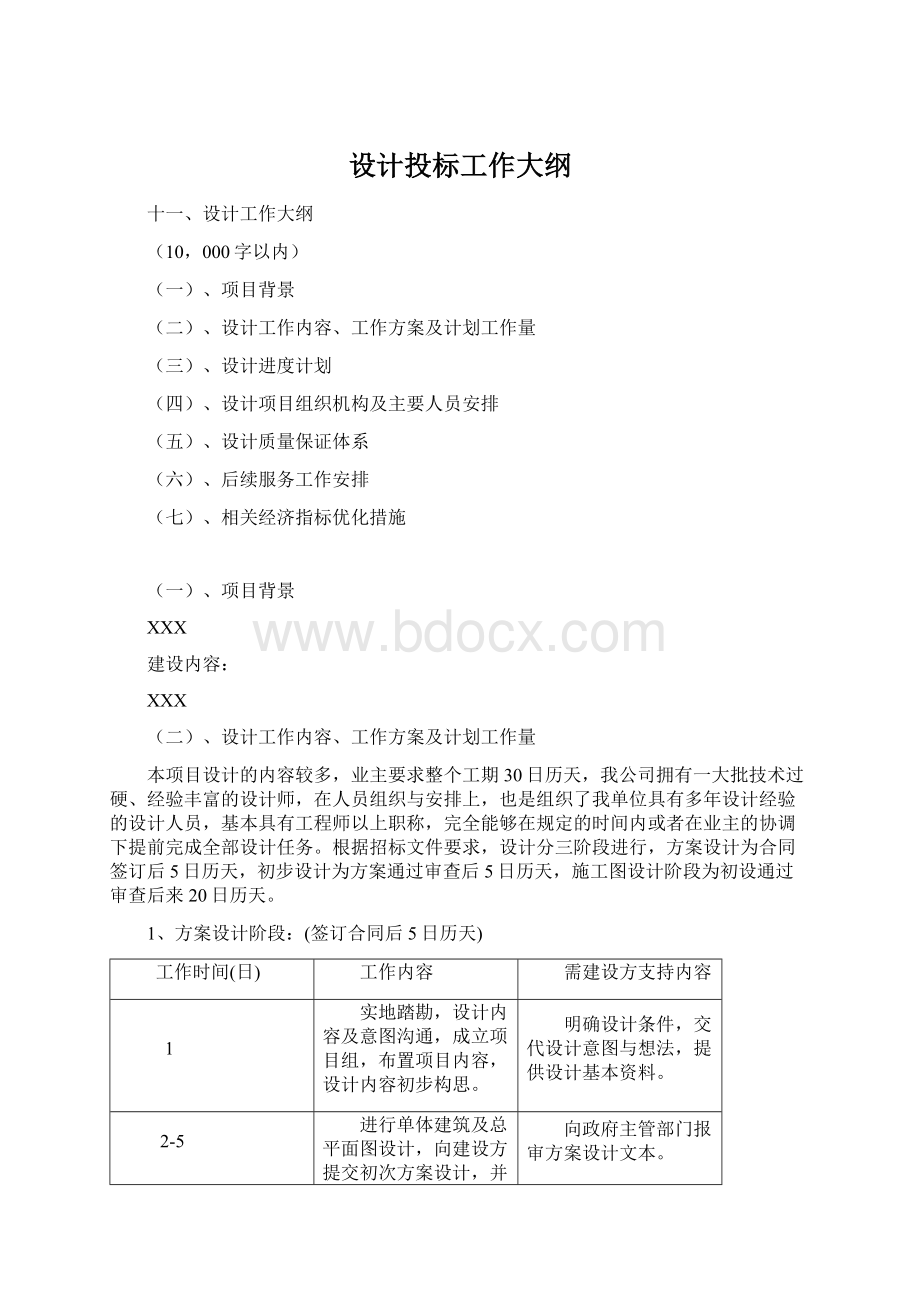 设计投标工作大纲.docx