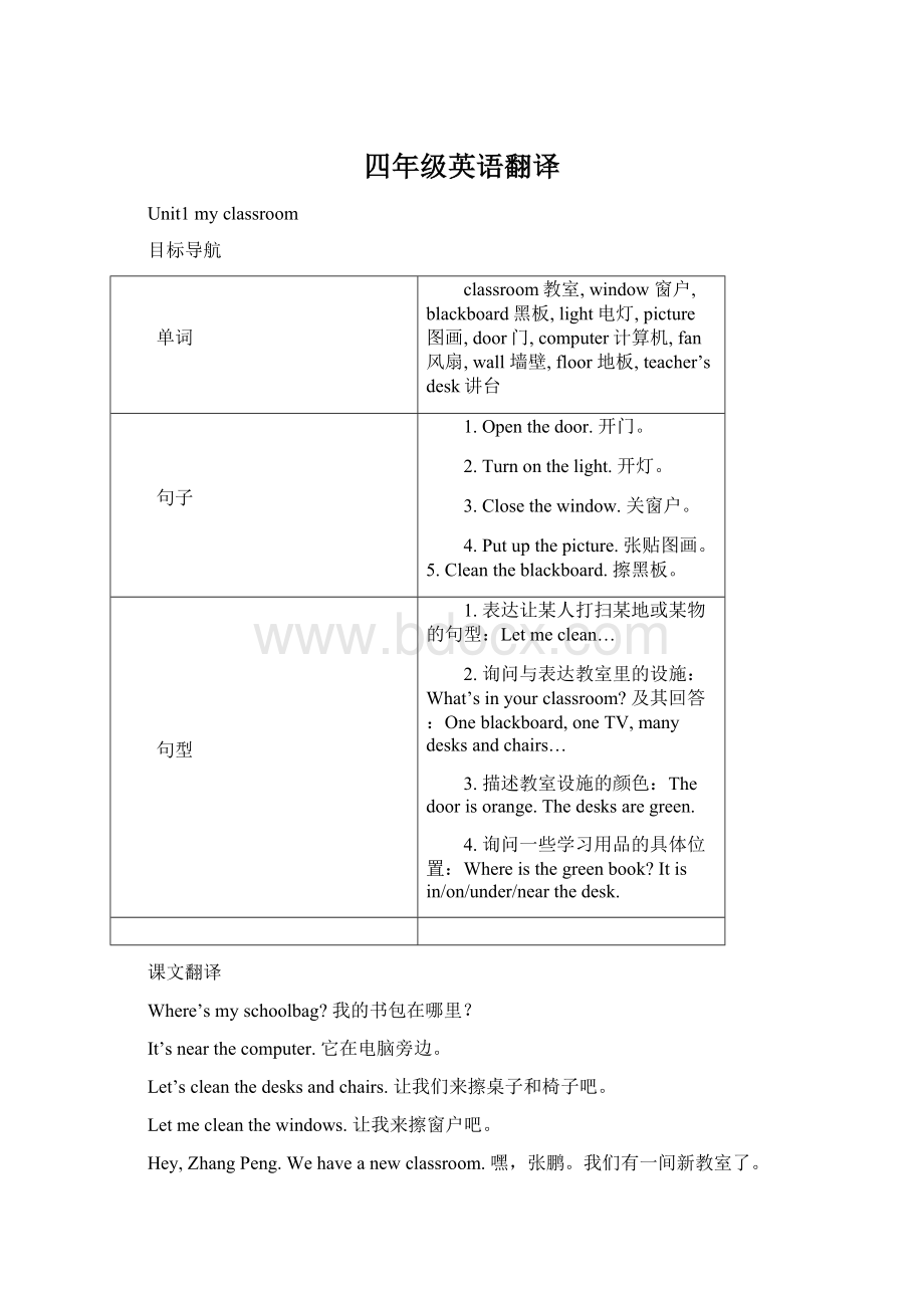 四年级英语翻译.docx_第1页