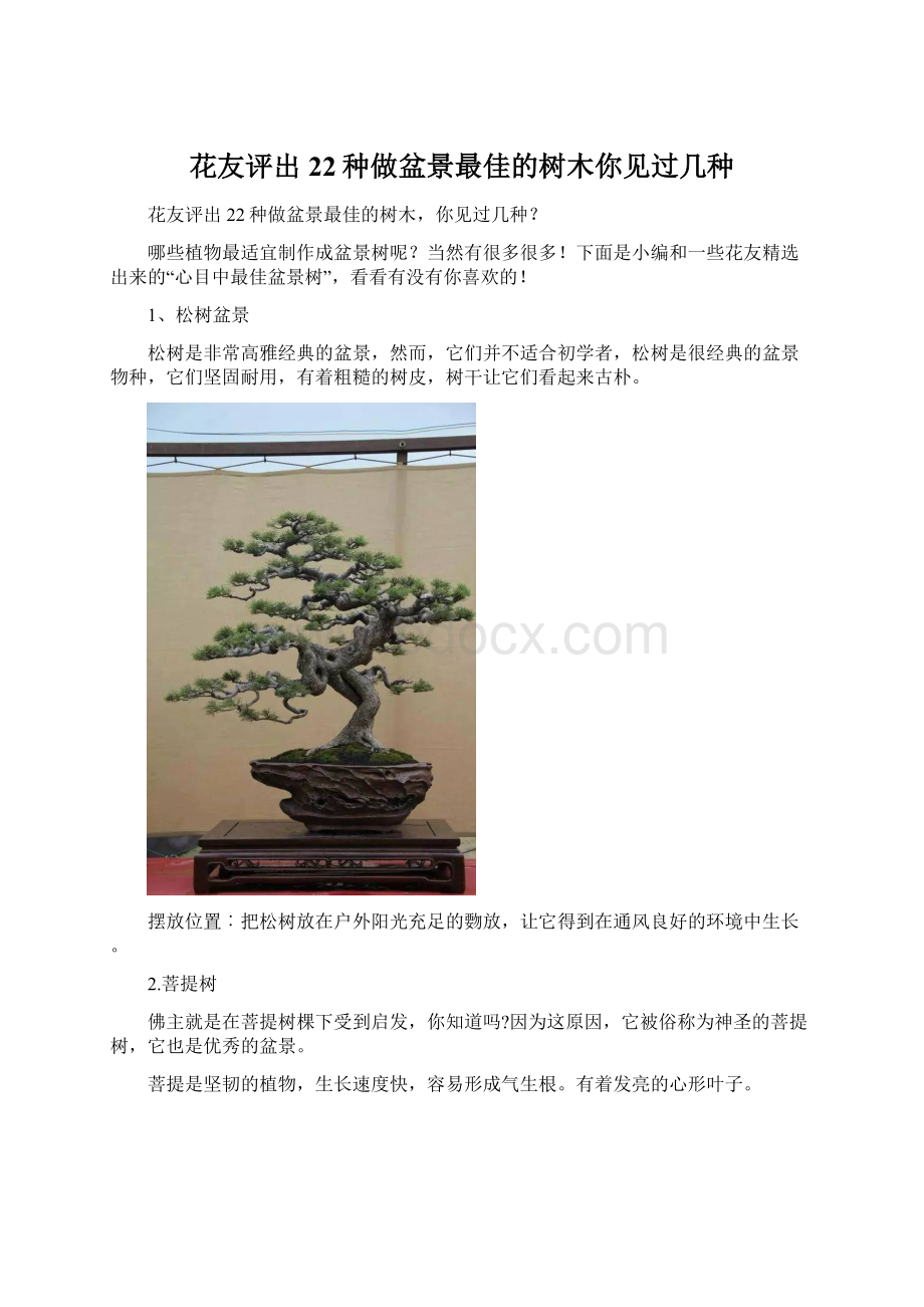 花友评出22种做盆景最佳的树木你见过几种.docx_第1页