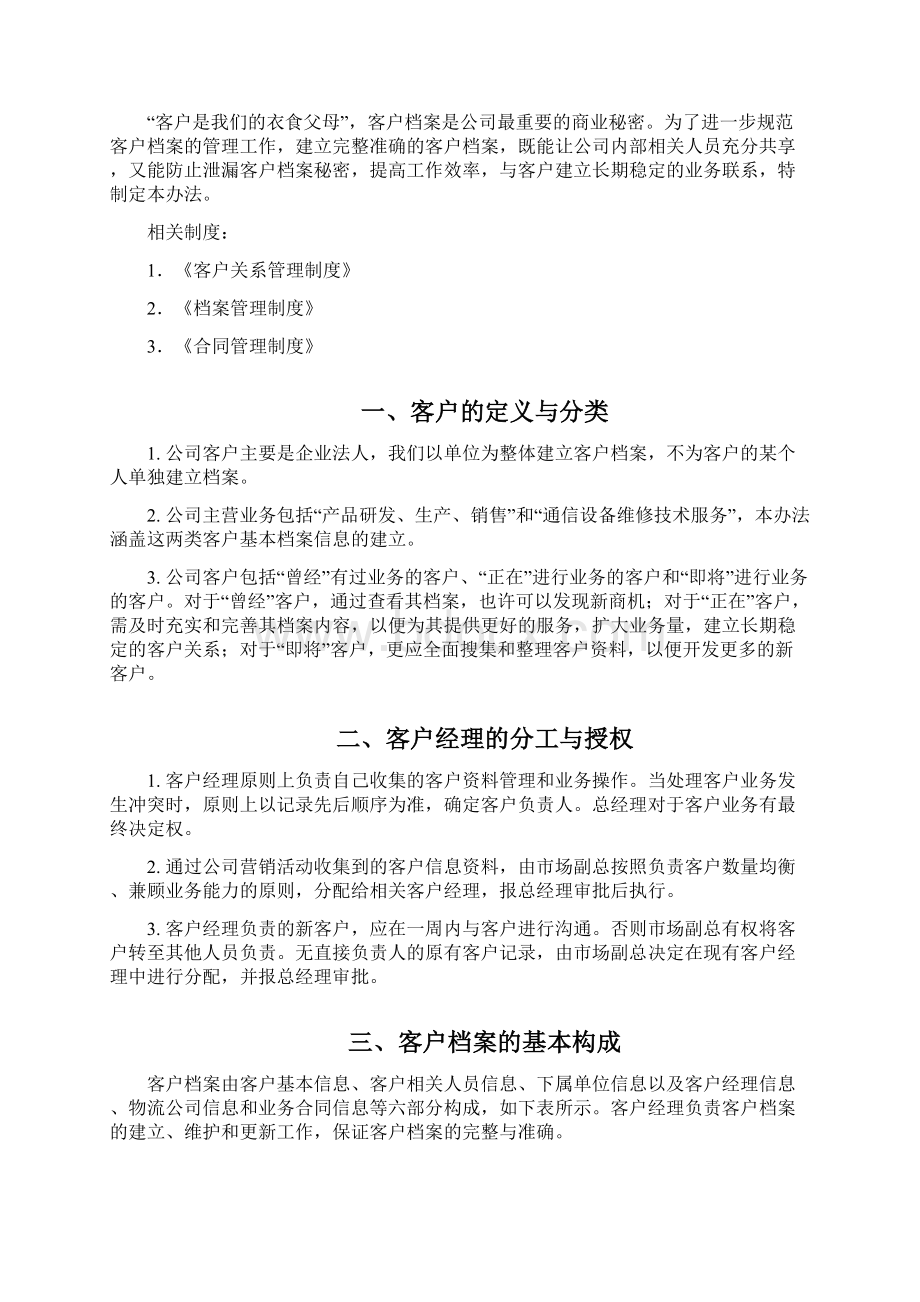 客户档案管理办法Word文件下载.docx_第2页