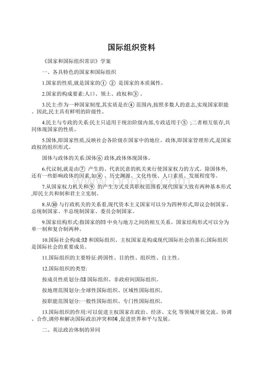 国际组织资料.docx