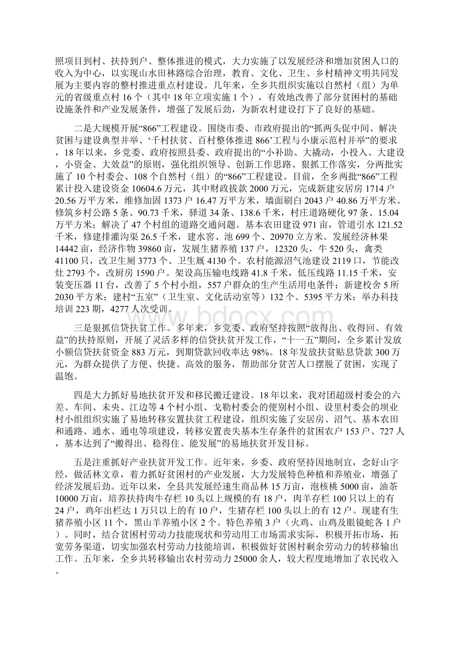 乡镇农村贫困现状及扶贫开发工作情况汇报Word格式.docx_第2页