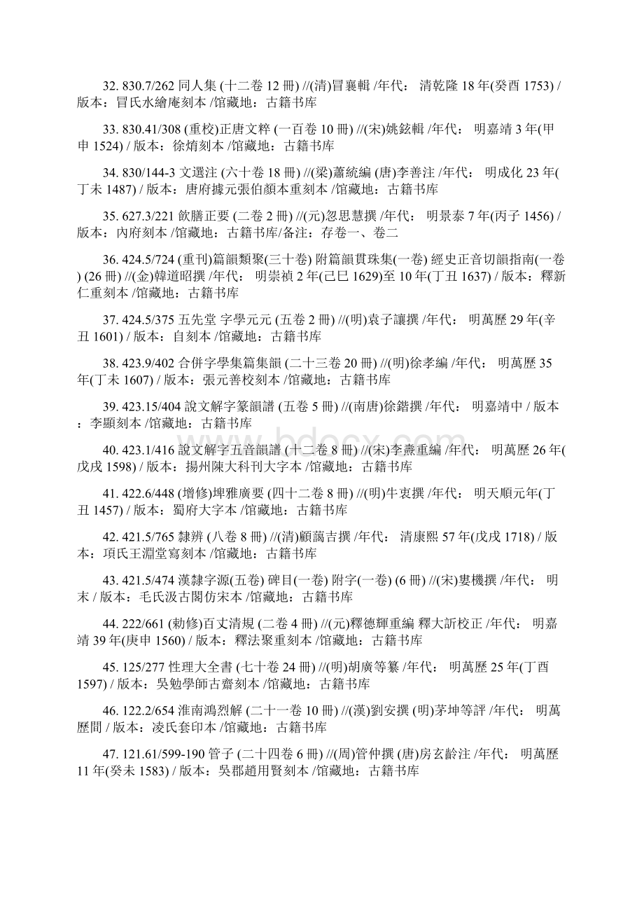 西北师范大学馆藏古籍书目Word文档格式.docx_第3页