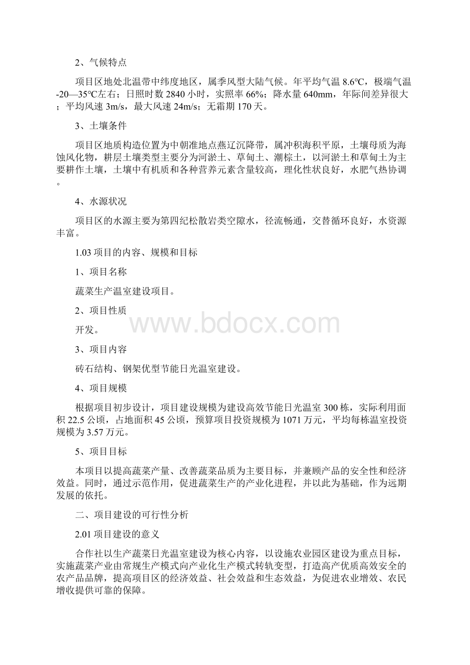 蔬菜大棚建设项目可行性研究报告Word文档格式.docx_第2页