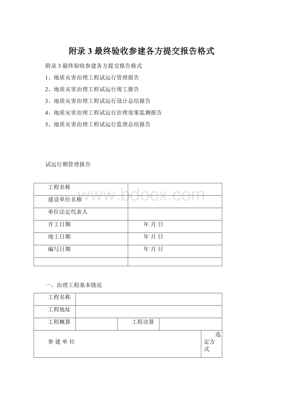 附录3最终验收参建各方提交报告格式.docx