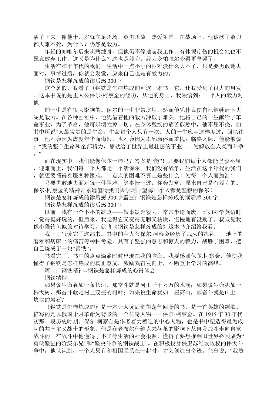 钢铁是怎样炼成的心得体会三百字.docx_第3页