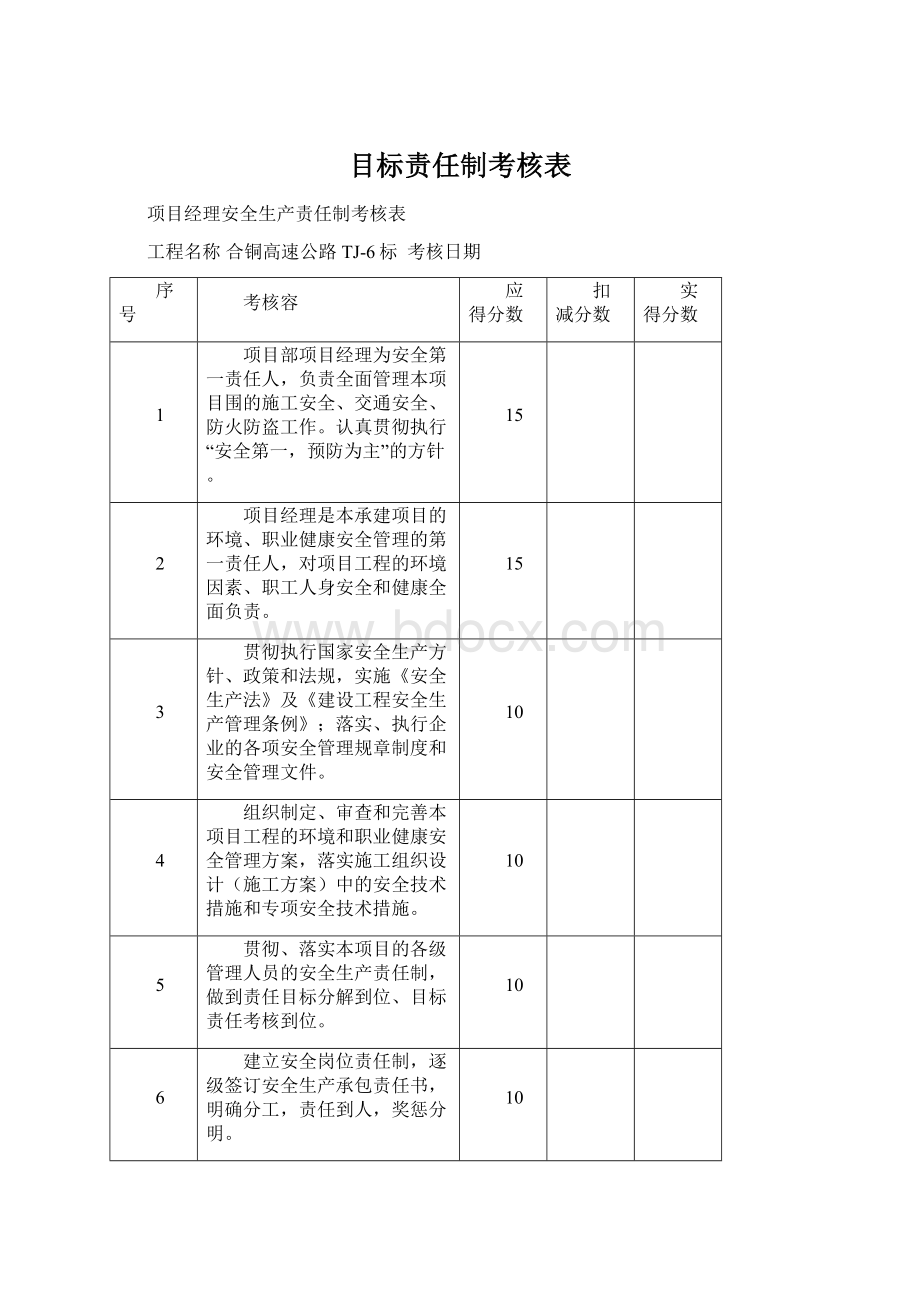 目标责任制考核表Word格式文档下载.docx_第1页