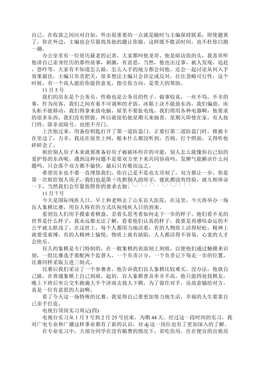 电视台顶岗实习周记Word格式文档下载.docx_第3页