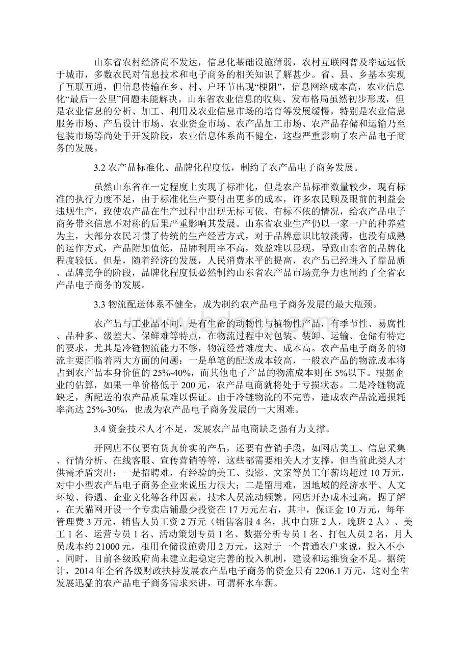 关于山东农产品电子商务发展情况的调研报告书.docx_第3页