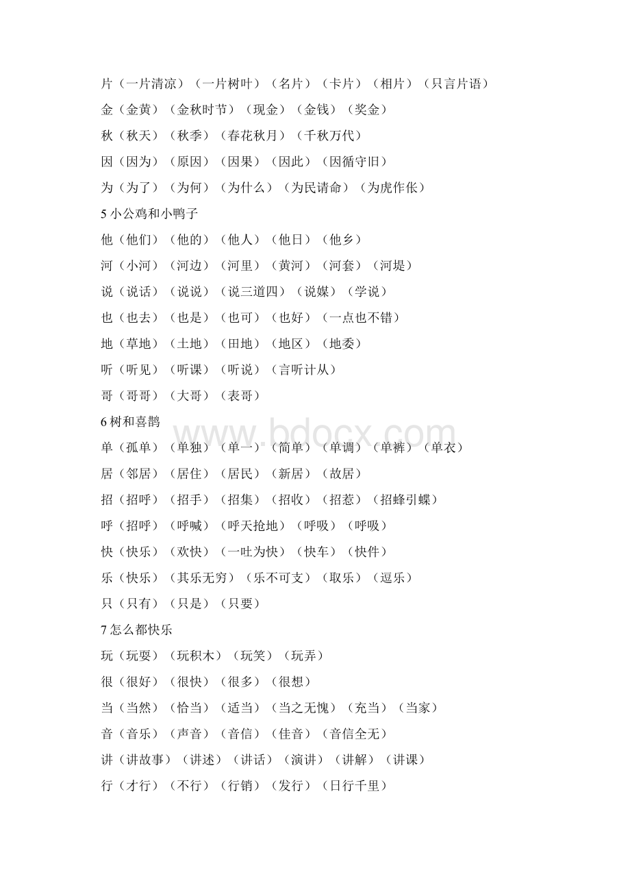 最新部编一年级语文下册要写地字扩词.docx_第3页