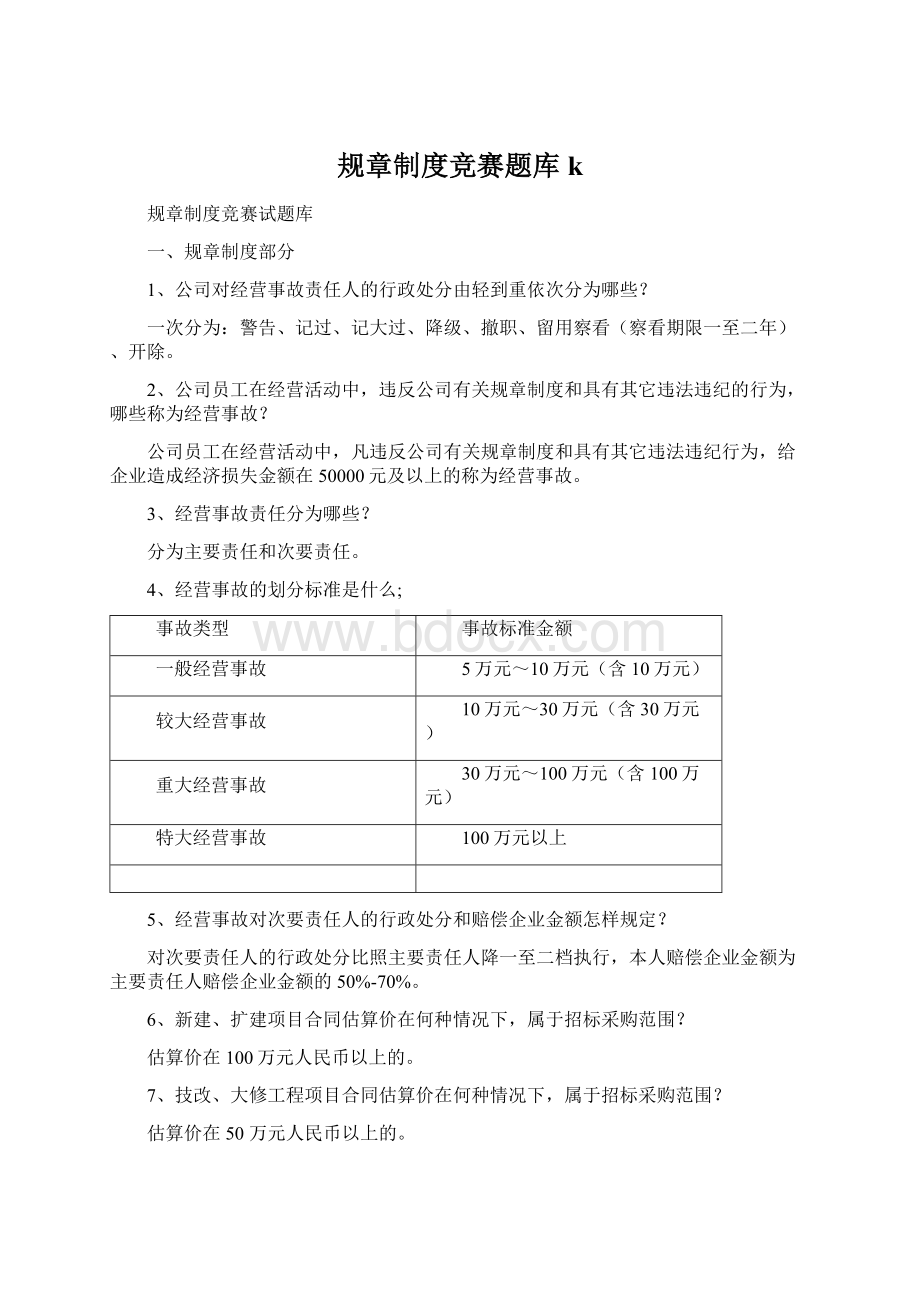 规章制度竞赛题库kWord格式.docx