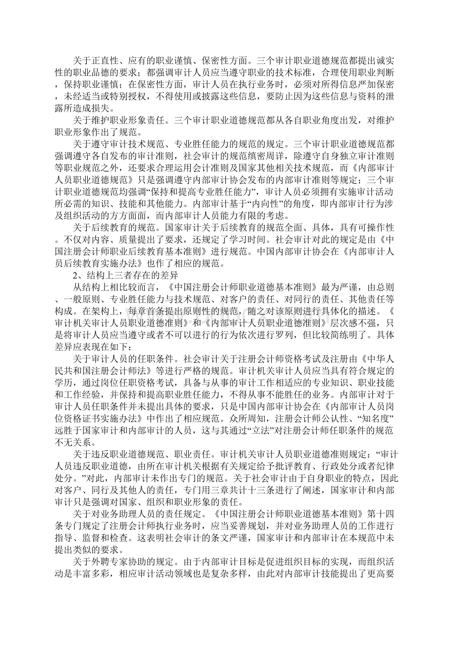 内部审计职业道德规范比较.docx_第2页