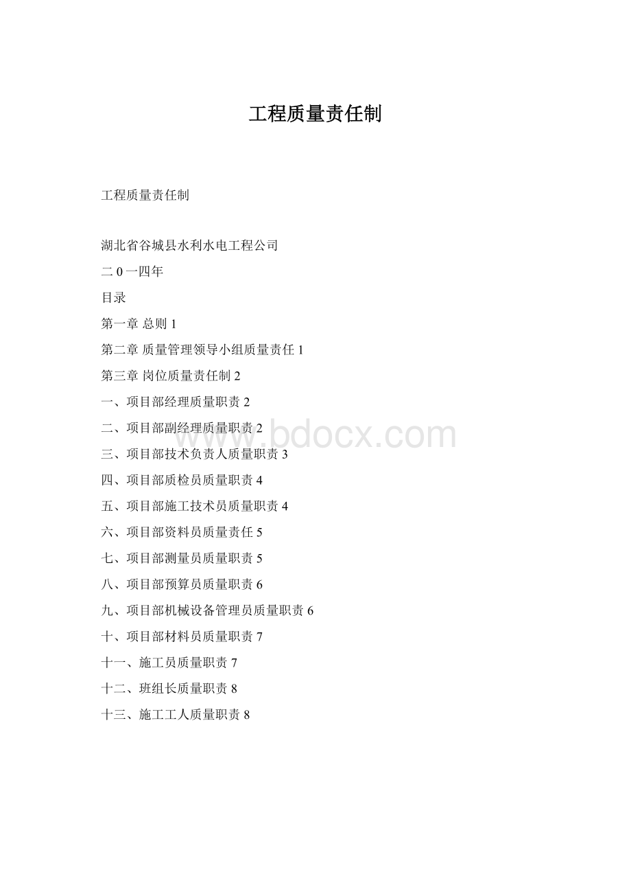 工程质量责任制Word格式.docx