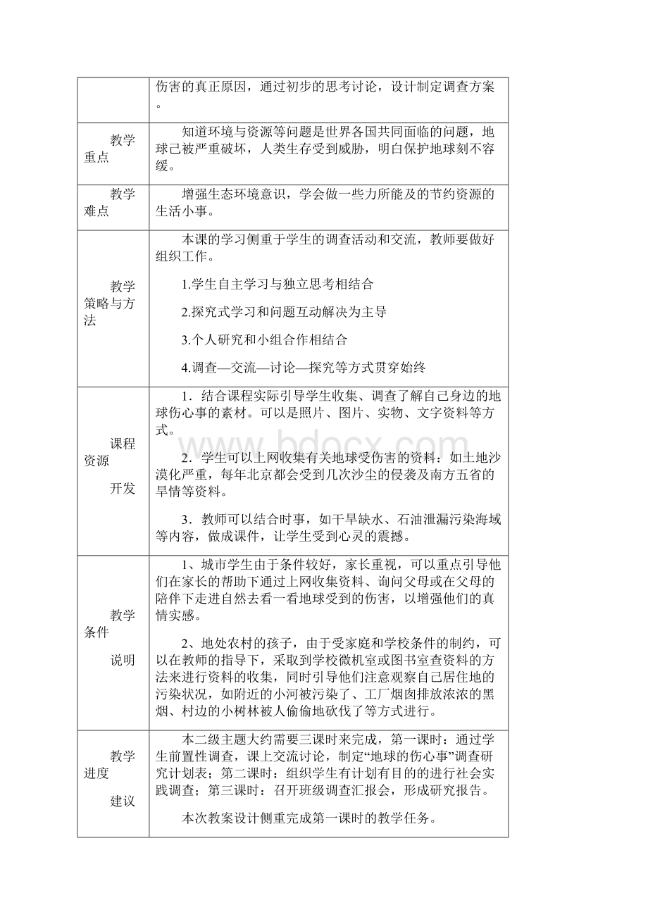 六年级品德与社会下册《地球的伤心事》教案.docx_第3页