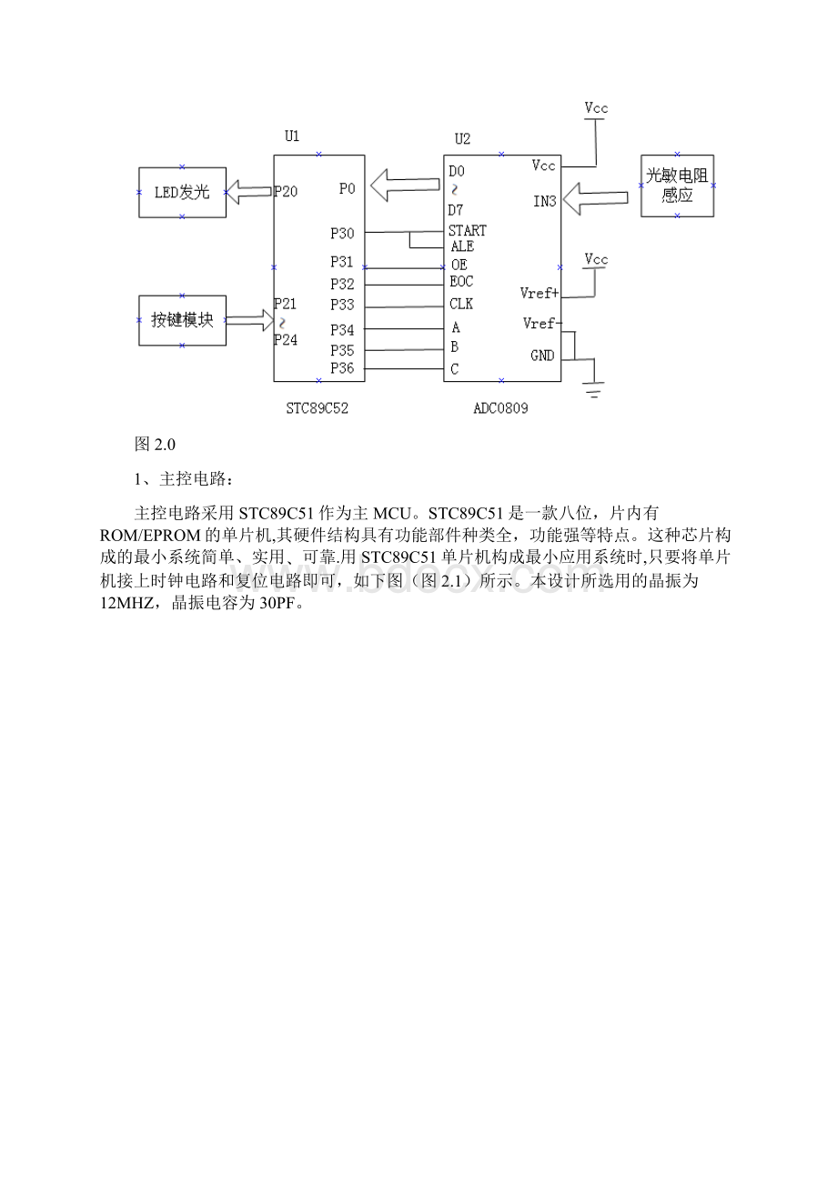 完整基于C51单片机和PWM调光的LED台灯设计文档格式.docx_第3页