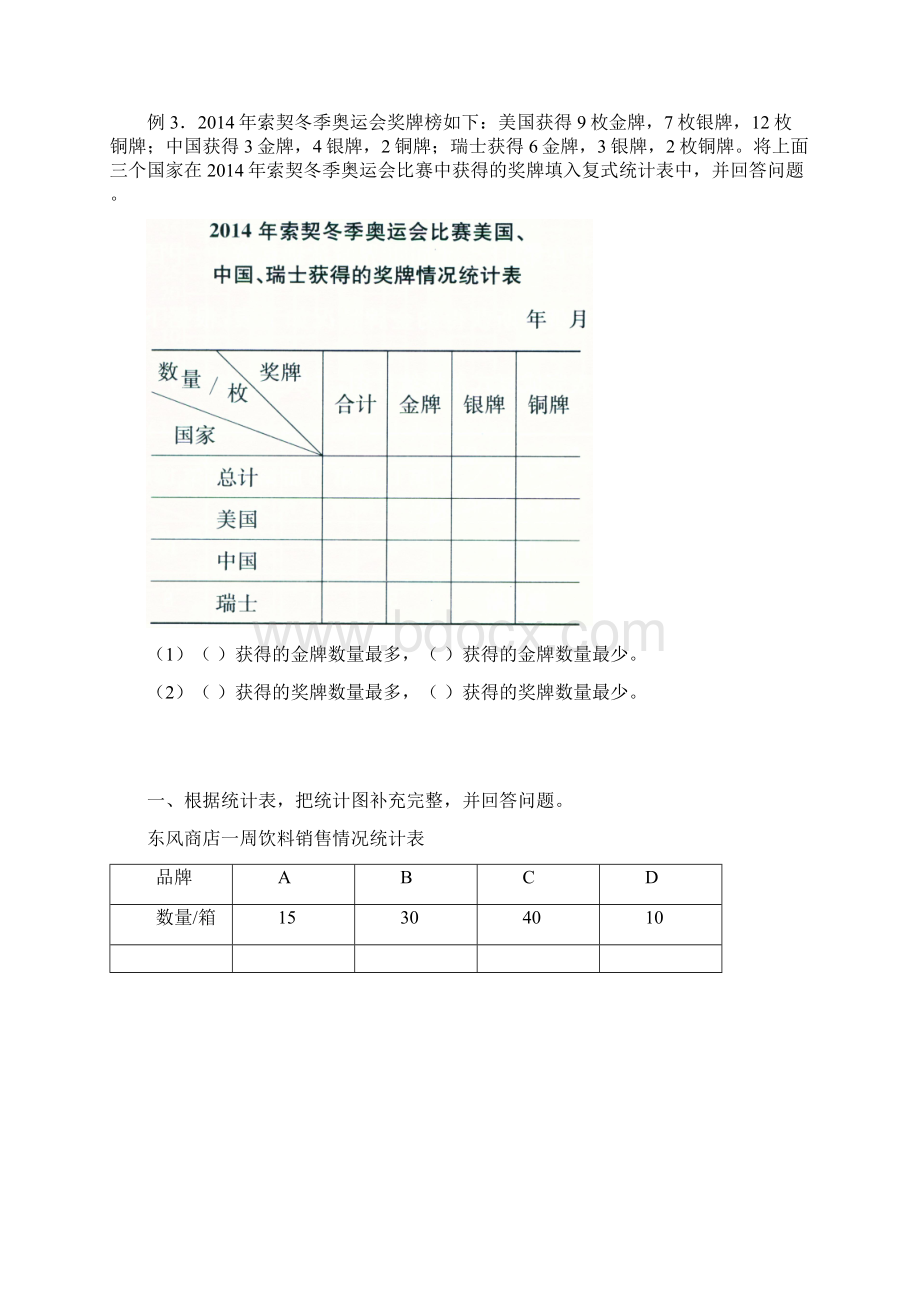 人教版三年级下数学复式统计表.docx_第3页