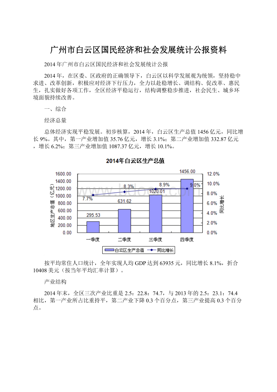 广州市白云区国民经济和社会发展统计公报资料.docx_第1页