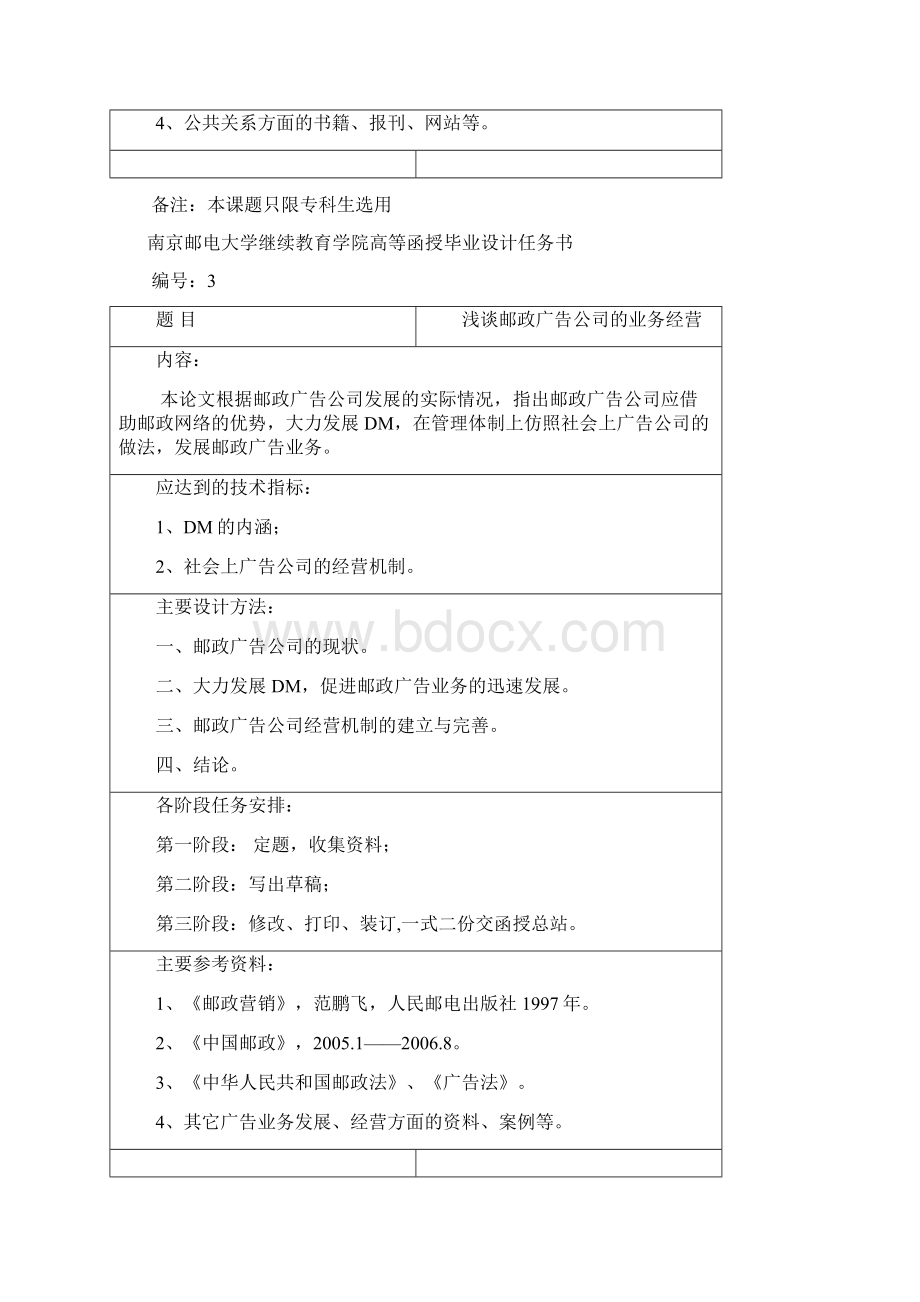 南京邮电大学继续教育学院高等函授毕业设计任务书.docx_第3页