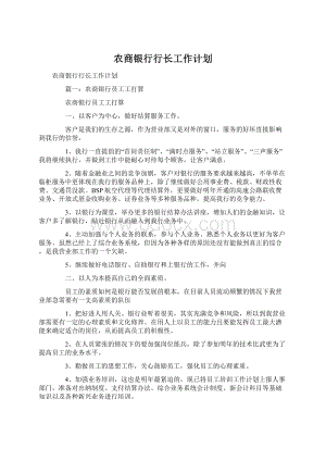 农商银行行长工作计划.docx