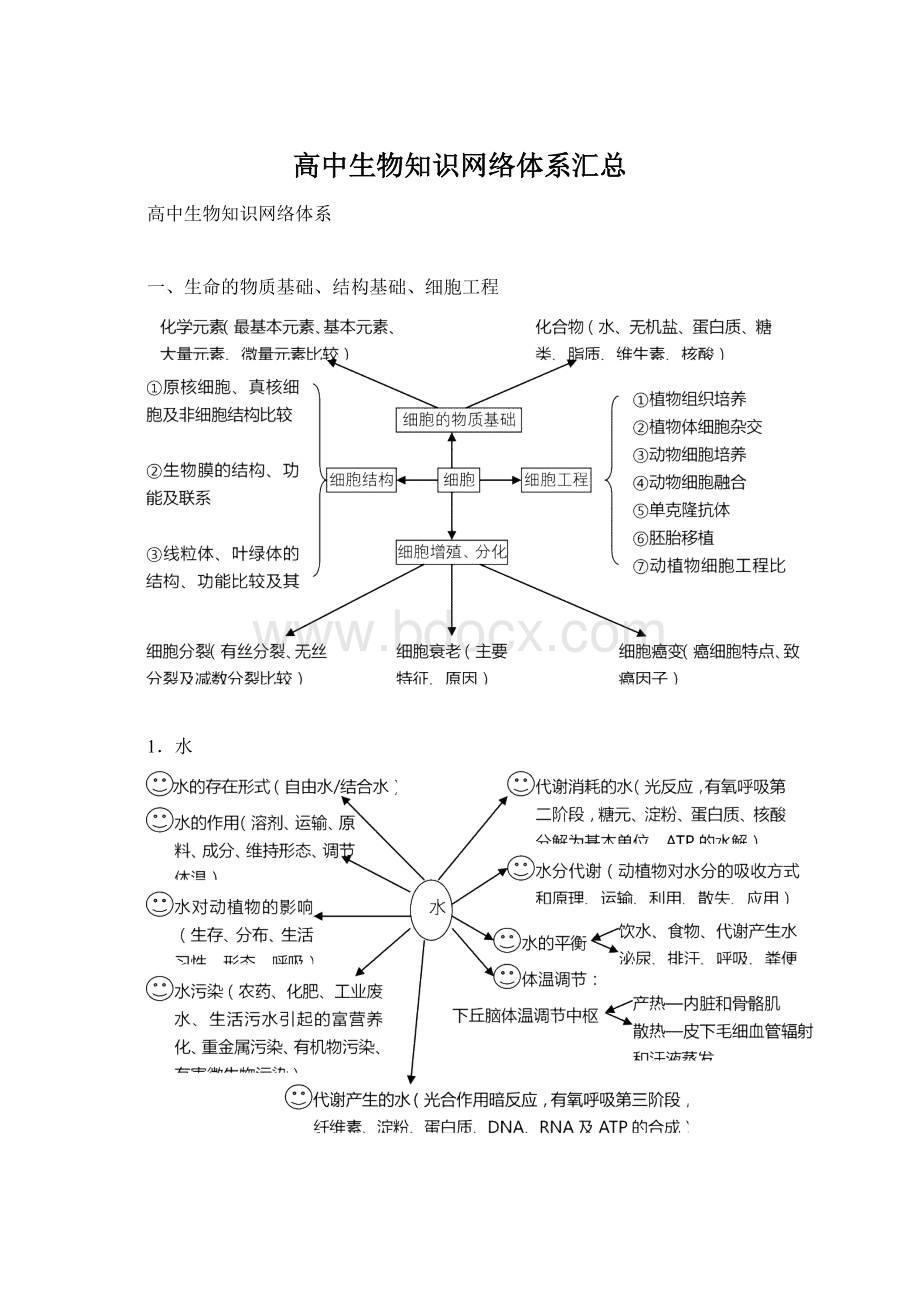 高中生物知识网络体系汇总.docx_第1页