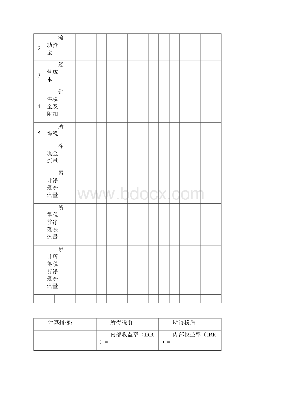 项目可行性研究报告财务报表模板文档格式.docx_第2页