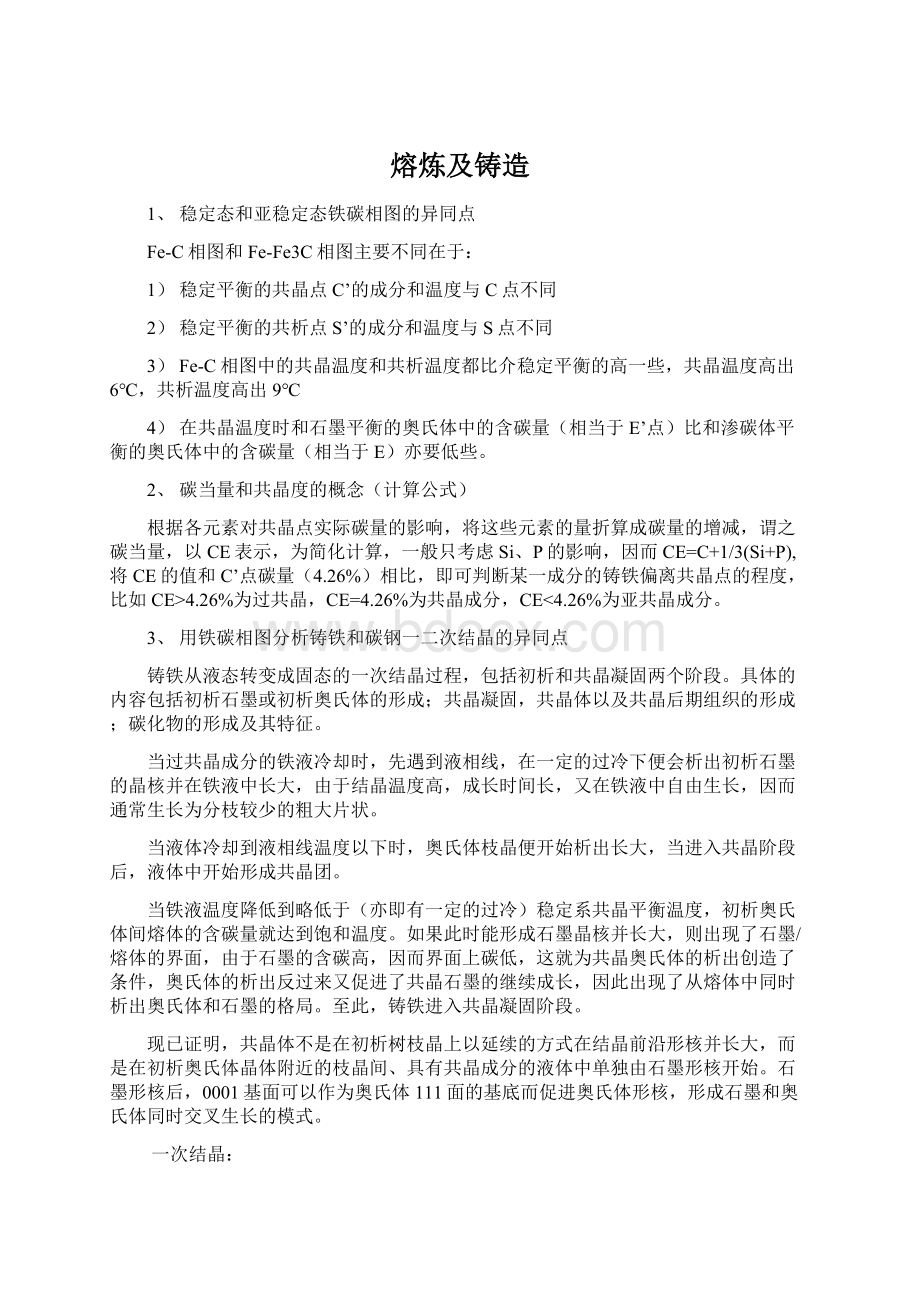 熔炼及铸造文档格式.docx_第1页