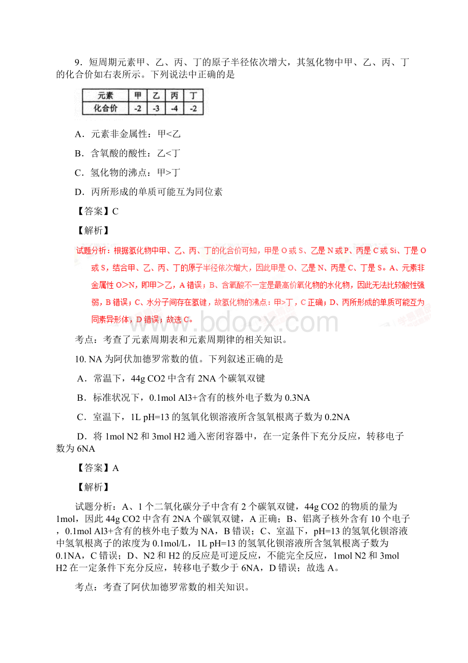 云南省昆明市届高三摸底调研测试理综化学试题解析解析版.docx_第2页