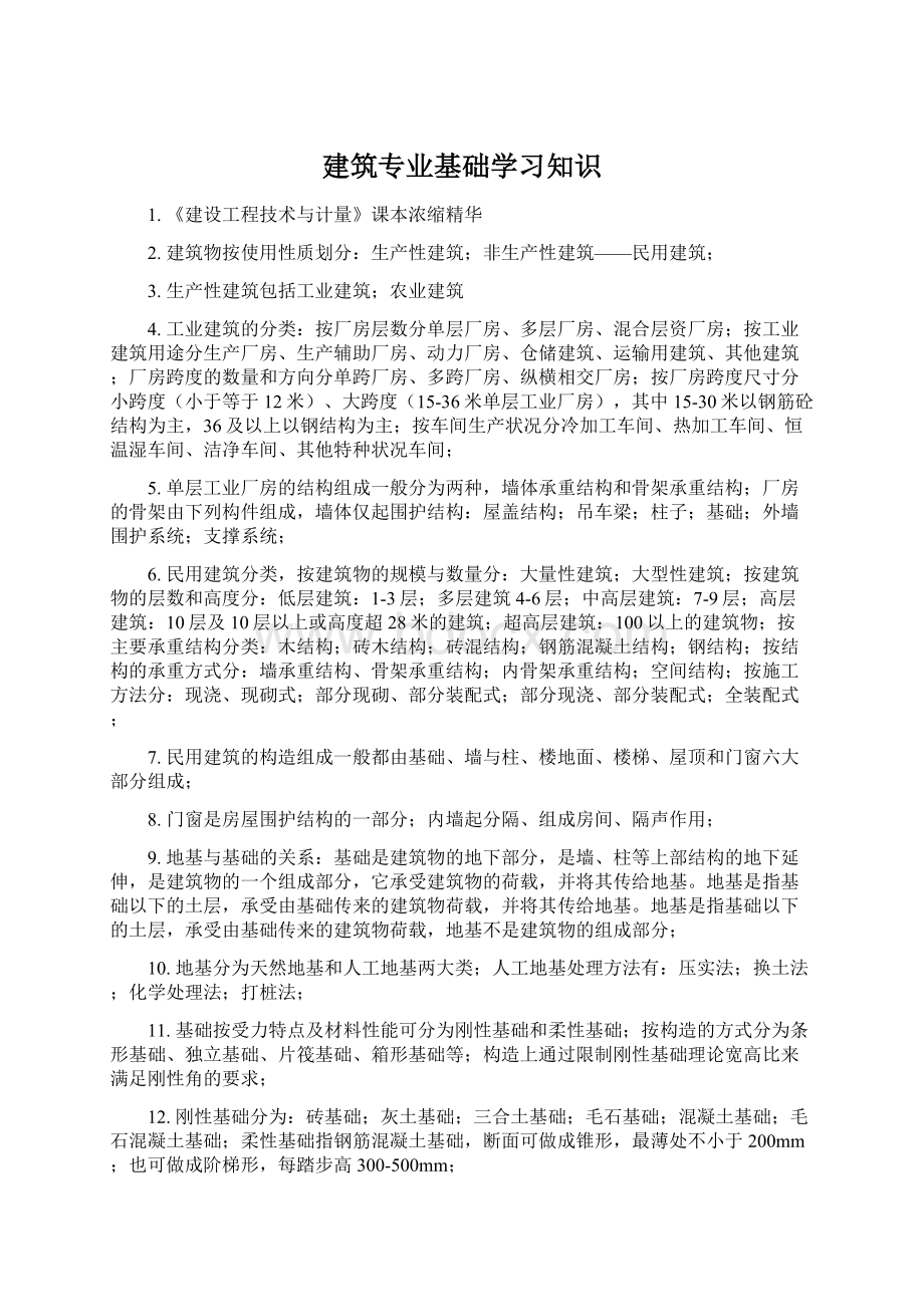 建筑专业基础学习知识.docx_第1页