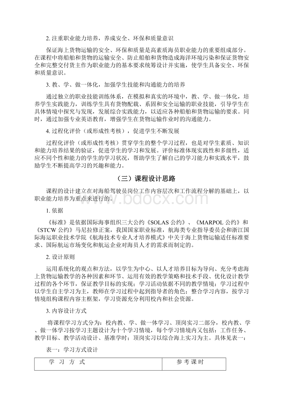 《海上货物运输》课程标准Word文档下载推荐.docx_第2页